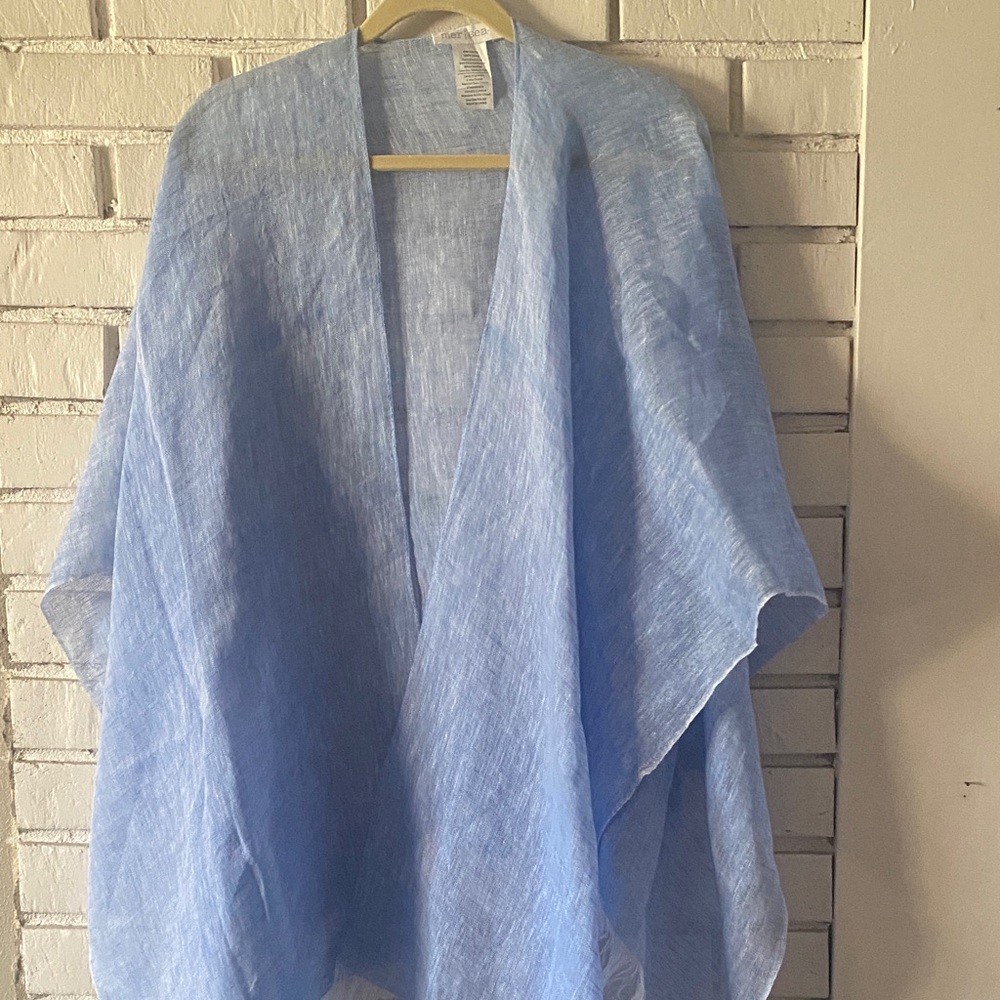 Light Blue Women's Linen Wrap Scarf